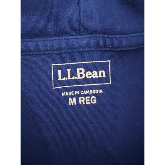 LL Bean Top Womens M Blue Shawl Collar V Neck Long Sleeve Sweatshirt Cotton - Picture 4 of 5